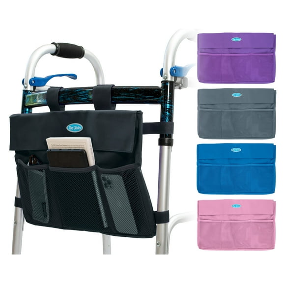 Top Glides Extra-Large Universal 6-Pocket Walker Bag/Tote/Pouch (Black)