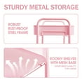 thumbnail image 4 of KK KINGRACK 3-Tier Rolling Cart, Metal Utility Cart with Wheels ,Office School Organizer, Pink, 4 of 6