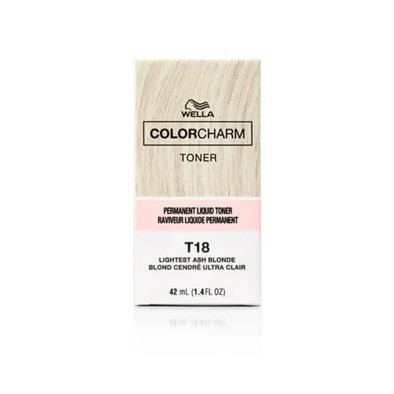 Wella Color Charm Permanent Liquid Hair Toner - T18 Lightest Ash Blonde- 1.4 fl oz