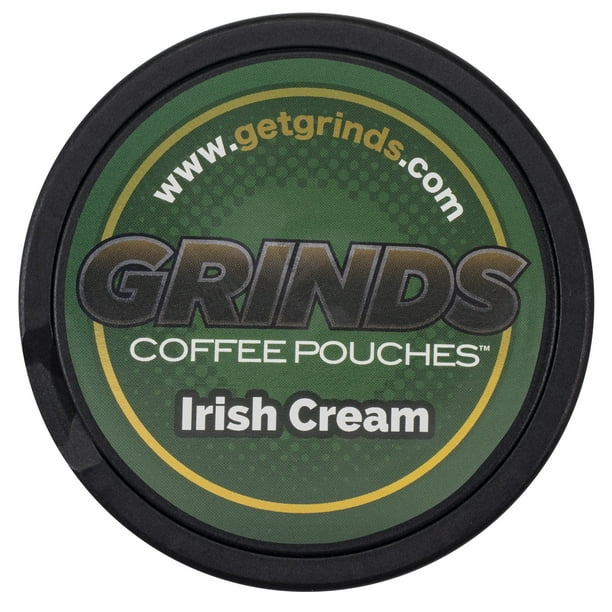 Grinds Coffee Pouches 6 Cans of Irish Cream Tobacco Free, Nicotine