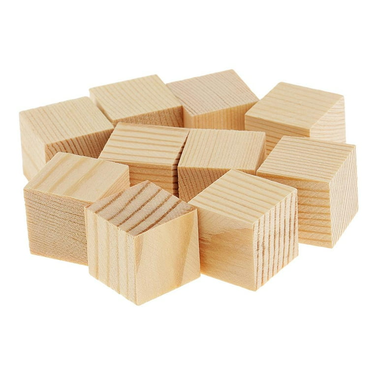 Unfinished Wood Cubes for DIY Crafts, 3/4 inch Wooden Block Set (250 Pack)