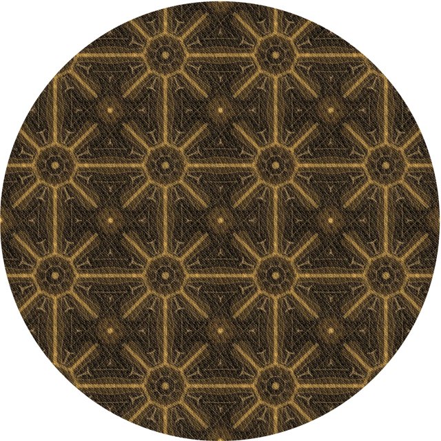 Ahgly Tapis Rond Lavable en Machine Intérieur Transitionnel Rouge Brun, 3 Pieds Rond