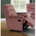 thumbnail image 2 of DeeHome Luxurious Velvet Blush Pink Color 1pc Motion Recliner Chair Couch Manual Motion Plush Armrest Living Room Furniture Chair, 2 of 9
