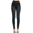 thumbnail image 4 of uublik Womens Pants Leggings High Waist Stretchy Classic Skinny Pants Slimming Jeggings Denim Trousers Pants, Black, 4 of 4
