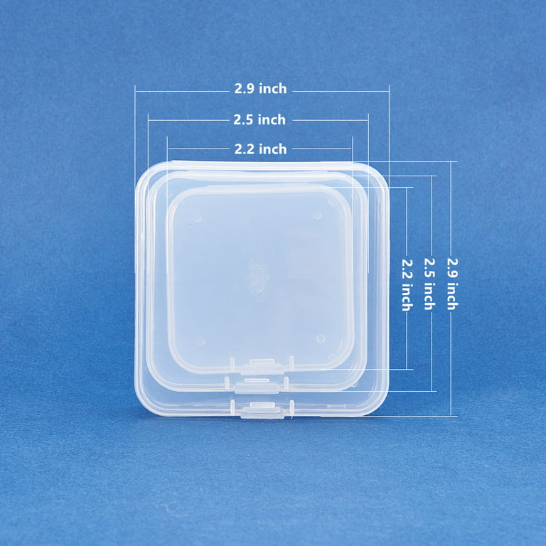 27 Packs Square Mini Clear Plastic Bead Storage Containers 3-Size Box with  lid for Pills Herbs Tiny Bead Jewerlry Findings 