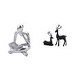 thumbnail image 1 of Figura de lector abstracta, estatua de ciervo de resina, adorno de reno, escultura de pensador, artesanías artísticas, adecuada para regalar, decoraci, 1 of 8
