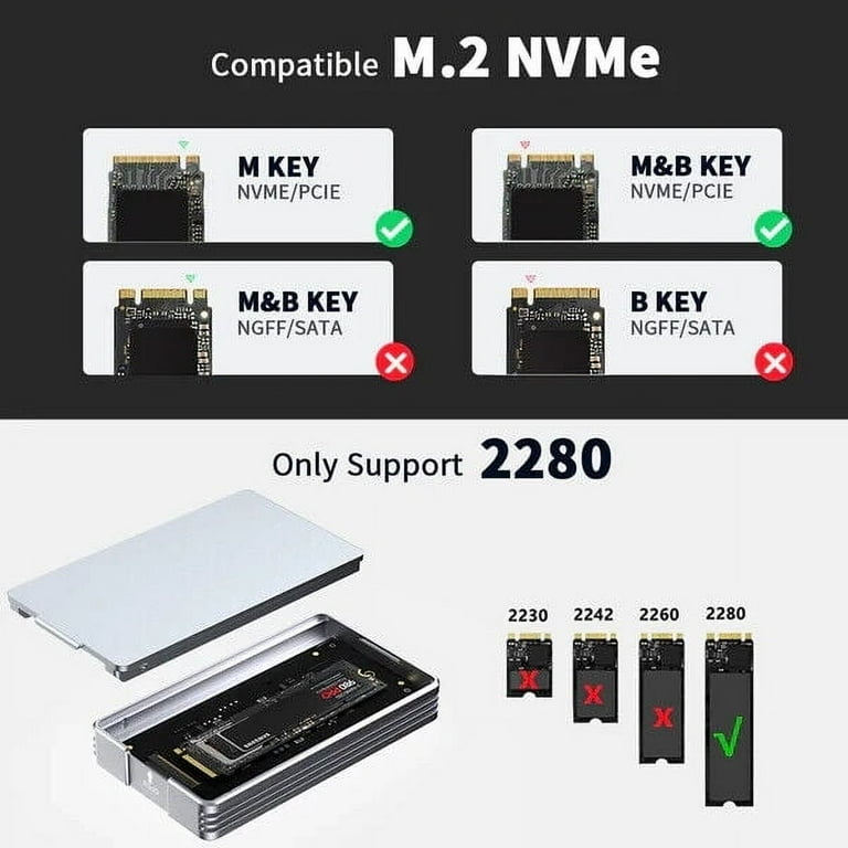 Free Shipping! Acasis 40Gbps M.2 Nvme External SSD Enclosure
