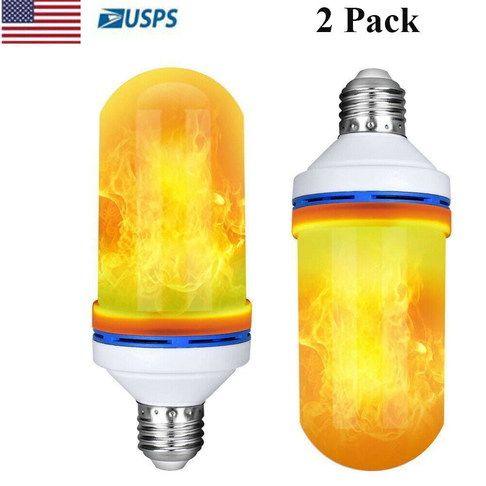2 Pack LED Flame Effect Simulated Nature Fire Light Bulb E27 Decoration Lamp 