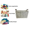 thumbnail image 4 of Essme Rectangular Canvas Collapsible Laundry Hamper with Handles, Black Geometric, 4 of 5