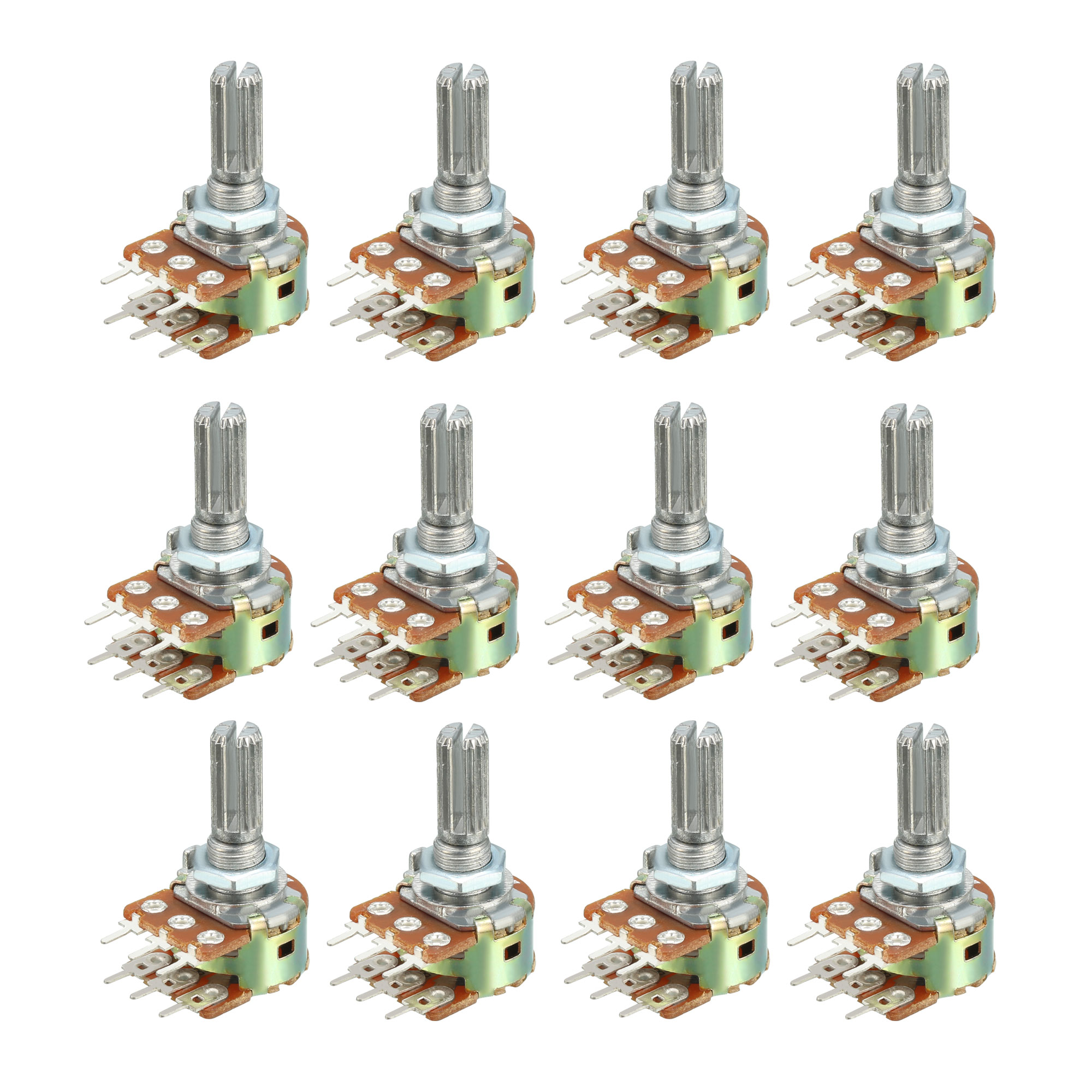12pcs 1K 20K 5K 10K Variable Resistor Rotary Carbon Potentiometer Knob