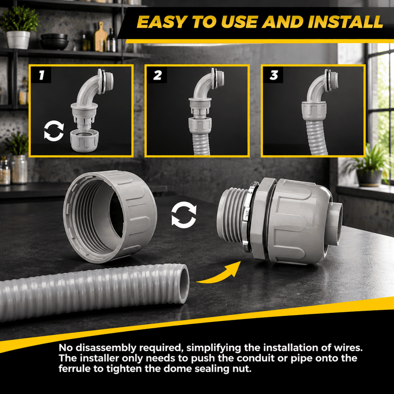 Conduit Recpie 30 3/4 Inch Liquid Tight Electrical Conduit Connectors, 15 Straight 15 ...