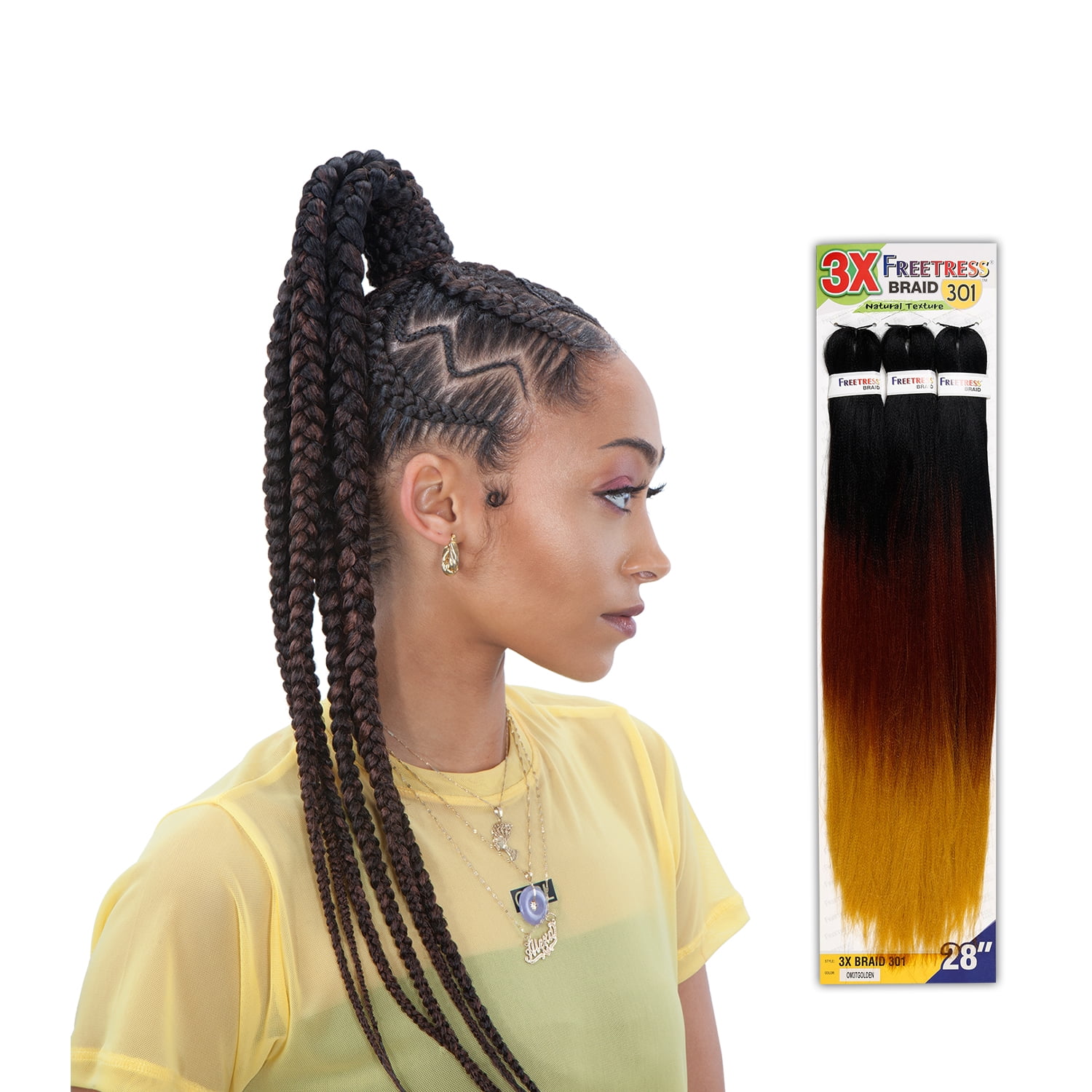 FreeTress Natural Texture Braids Pre-Stretched 3X Braid 301 28