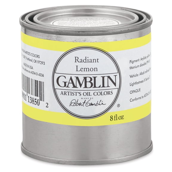 Gamblin Artist's Oil Color - Radiant Lemon, 8 oz Can