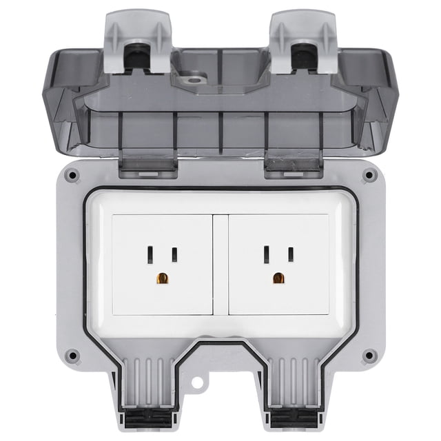 Matsuzay 15A IP66 Impermeable al aire libre Enchufe doble Toma de corriente eléctrica Práctico enchufe doble Caja de adaptador de corriente conmutada Electrodomésticos Matsuzay HA019934-00