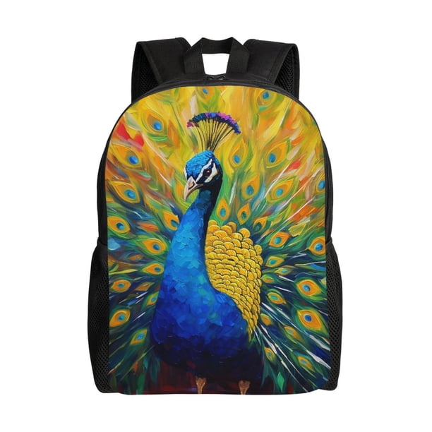 Fotbe Peacocks Mochila de Viaje para Laptop, Mochila Ejecutiva Delgada y Resistente 15.6"