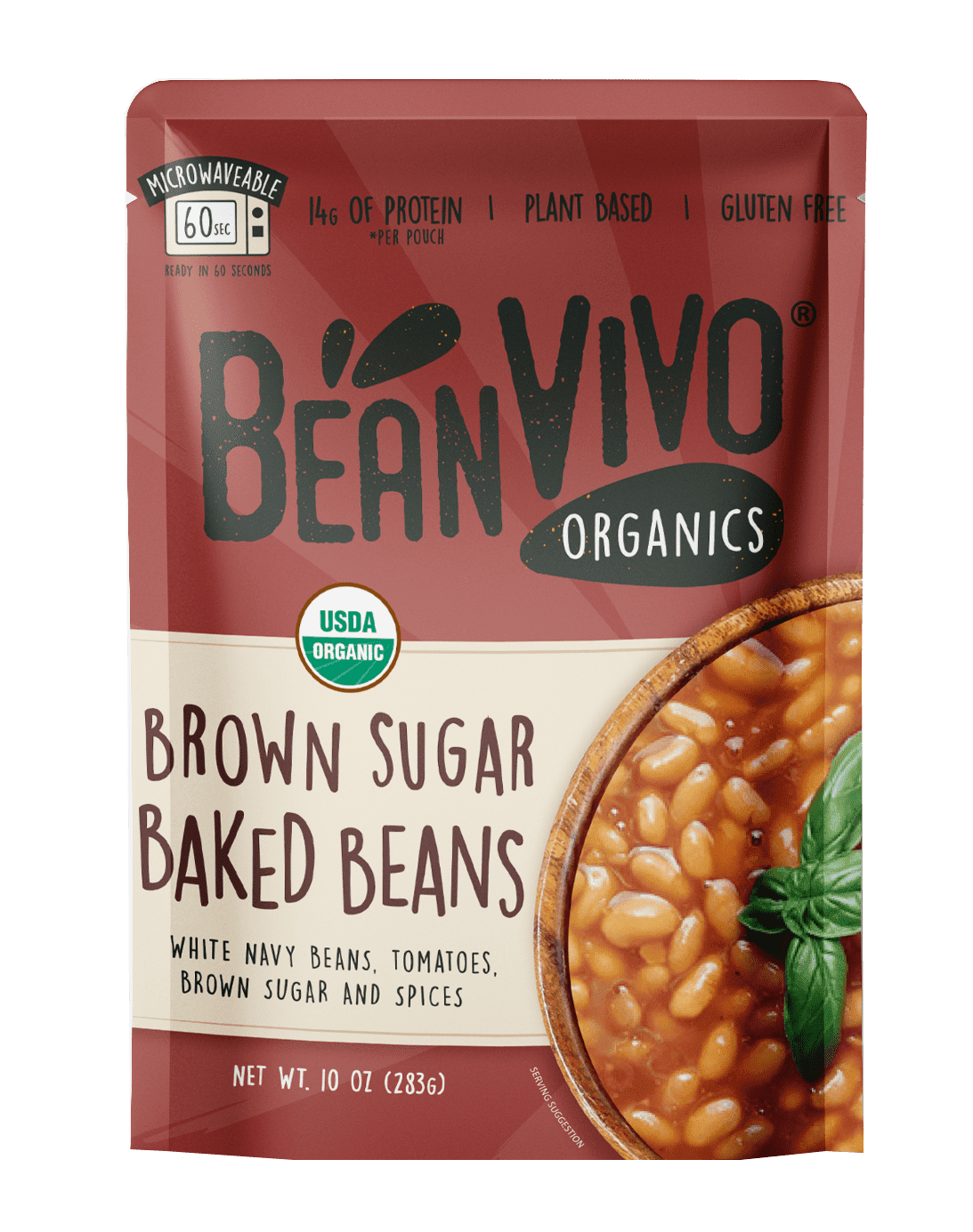 (3 pack) BeanVIVO Organic Brown Sugar Baked Beans, 10 oz. Pouch