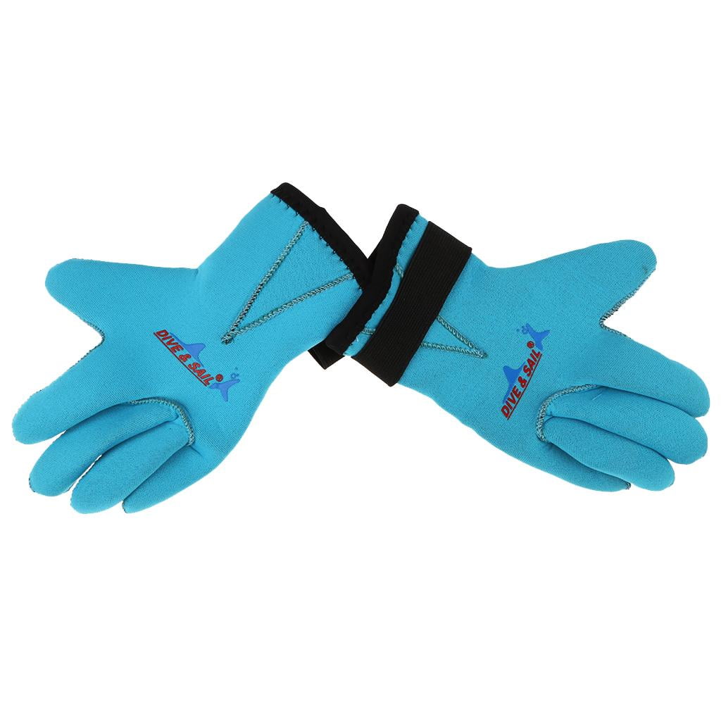 Sailing Tianzhiyi Thermal insulation gloves Wetsuits Neoprene Gloves Scuba Diving Five Finger Glove for Snorkeling Water Jet Skiing Color : Blue, Size : S Kayaking 
