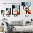 thumbnail image 3 of Follow the Sun Abstract Geometric Oil Painting Blue Orange Cream Compass Star Hilma af Klint Style Art Print Framed Poster Wall Decor 12x16 inch, 3 of 5