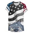 thumbnail image 5 of WZXFASHION Hauts pour Femmes Mode Manches 3/4 Col Rond Chemises Décontractées Tendance Blouses Imprimées Plissées devant T-Shirts Articles en Liquidation T-shirt à Manches Courtes pour Femmes, 5 of 5