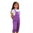 thumbnail image 4 of Lavender Purple Kids Overalls 100% Polyester Lightweight Bib Overall Adjustable Straps Cuffed Hem Summer Play Clothes,Size 11-12T, 4 of 9