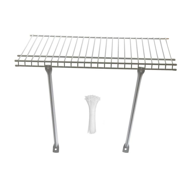 Tnarru Wire Shelf Wire Shelving Easy Installation Rack White Wall Mounted Storage Shelves for Home RV Bookshelf Warehouse Store With Brackets