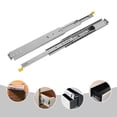 thumbnail image 2 of Miuameov 1 Pair Galvanized Heavy Duty Drawer Slides, 12 Inch Full Extension Ball Bearing Industrial Drawer Slides, 3 Section Drawer Tracks and Runners 500 lb Load Capacity Side Mount (With Lock), 2 of 13