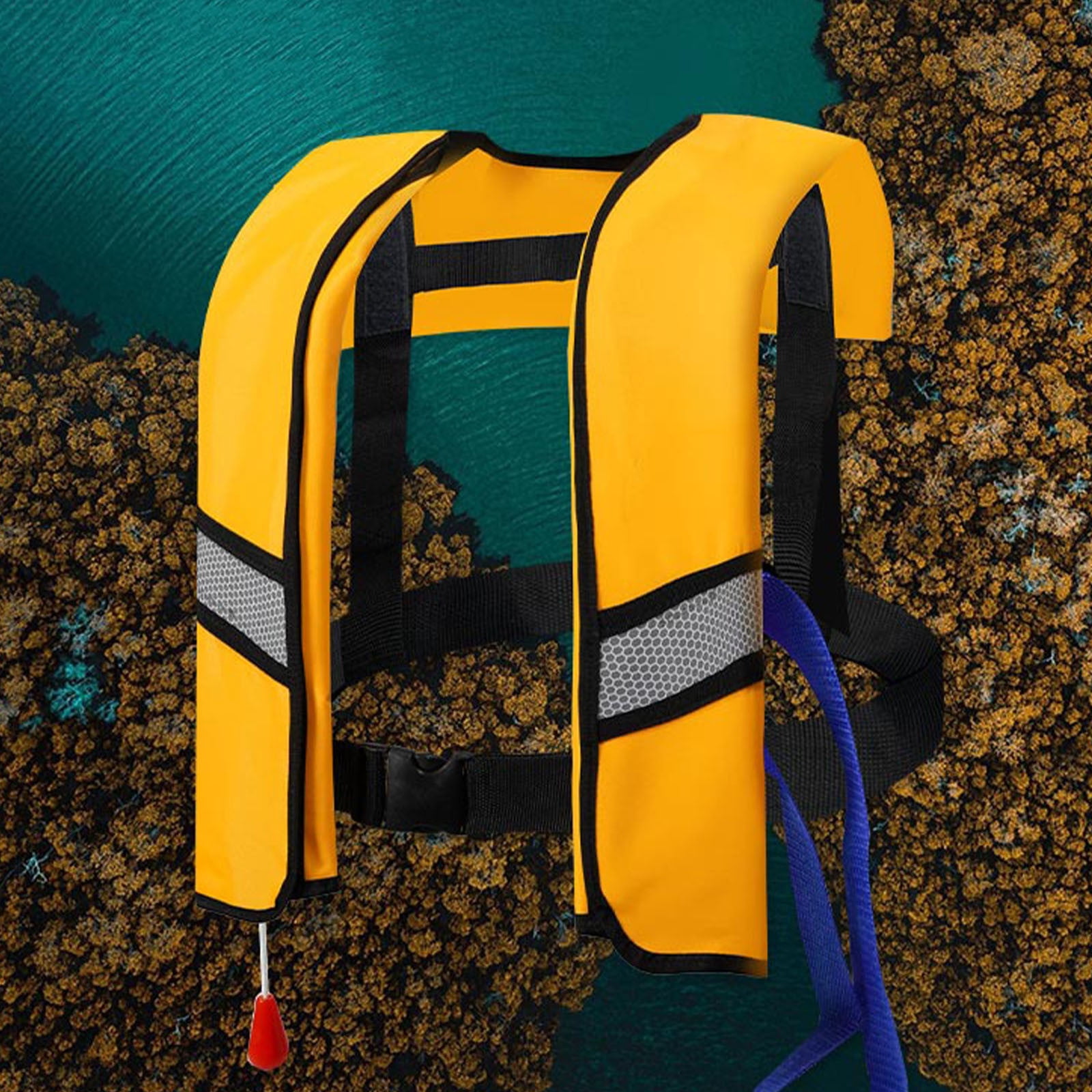 Manual Inflatable Life Jacket, Multicolor Lightweight Outdoor Adult Fishing, Manual Air Expandable Life Jacket Vests, Low Profile Inflatable Life Vest