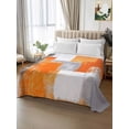 thumbnail image 2 of Burnt Orange Grey Flat Sheets Only King Size, Soft Breathable Bed Top Sheets for Mattress, Modern Oil Painted Abstract Art Luxury Bedding Flat Sheets for Home Hotel Bedroom Bed Protection, 2 of 9