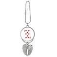 thumbnail image 1 of Heart 8 Playing Cards Pattern Silver Wing Car Pendant Decoration, 1 of 4