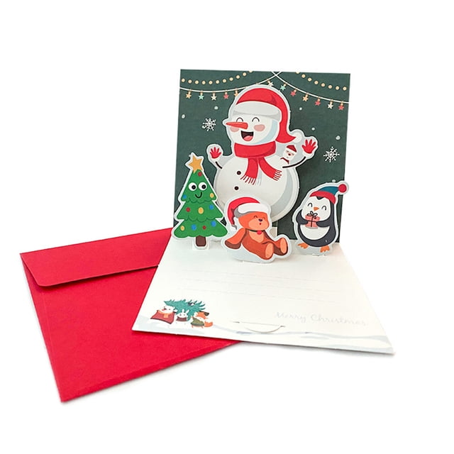 Christmas Greeting Card Small Blessing Three-Card Set Festive Desktop Ornament Holiday Decoration