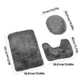 thumbnail image 2 of Gray Bathroom Rug Set, 3Piece Black Bath Mat, for Bathroom Non-Slip Bathroom Mats, Water Absorbent Bath Rug, U-Shaped Contour Rug Toilet Lid Cover, 2 of 5