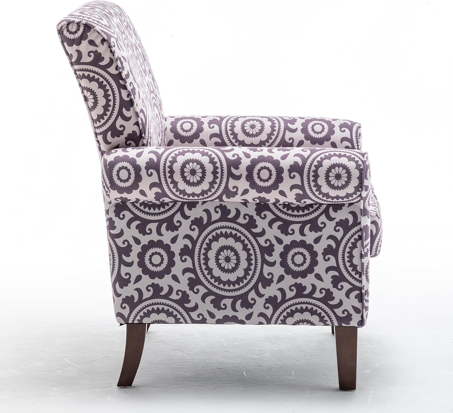 US Pride Furniture Classic Accent Armchair with Birch Wood Frame and Comfortable Rolled Armrests Arm Chairs for Living Room Bedroom and Office Décor 02 Printed Fabric