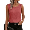 thumbnail image 6 of Gkeoshab Womens Vest 2026 Retro Round Neck Sleeveless Tank Top Lightweight Cotton Linen Vest for Summer Wine Red S, 6 of 8