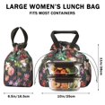 thumbnail image 5 of Pioneer Flower Floral Print Pattern Drawstring Lunch Bag Women - Drawstring Lunch Bag Insulated for Work Office - Stain-Resistant Large Lunchbags for Women with Multi-Pockets, 5 of 6