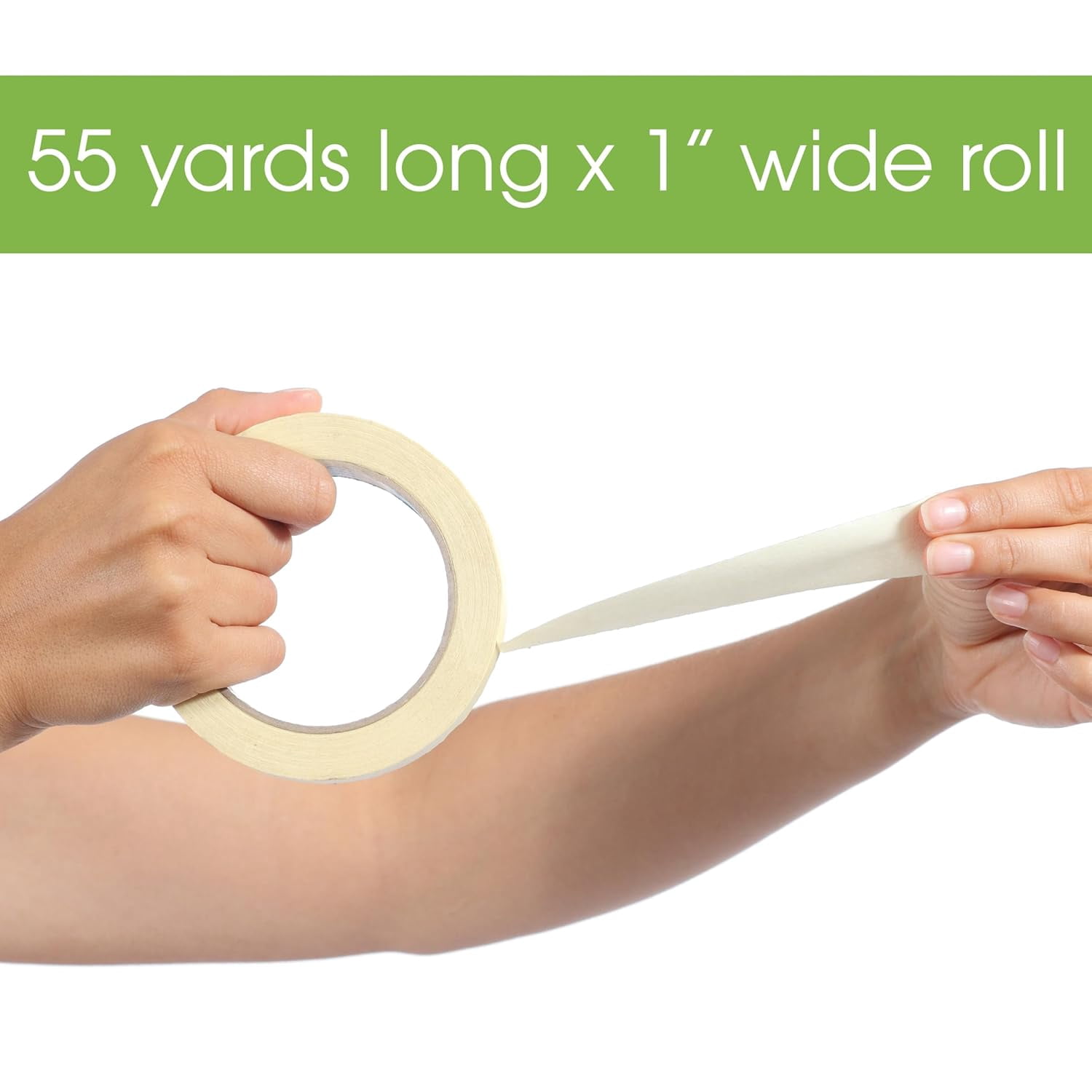 ABPETE 1 inch Masking Tape, 20 Pack, 55 Yards Each, White Beige, Premium Adhesive, Versatile for Painting, Arts, Crafts, and Light-Duty Repairs