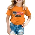 thumbnail image 4 of Zshosam American Flag T-Shirt Kids Boys Kids Toddler Little Girls 4th of July T-Shirt Red White & Blue Patriotic Retro American Flag Top Size 7T 8T,(Orange 7-8 Years), 4 of 5