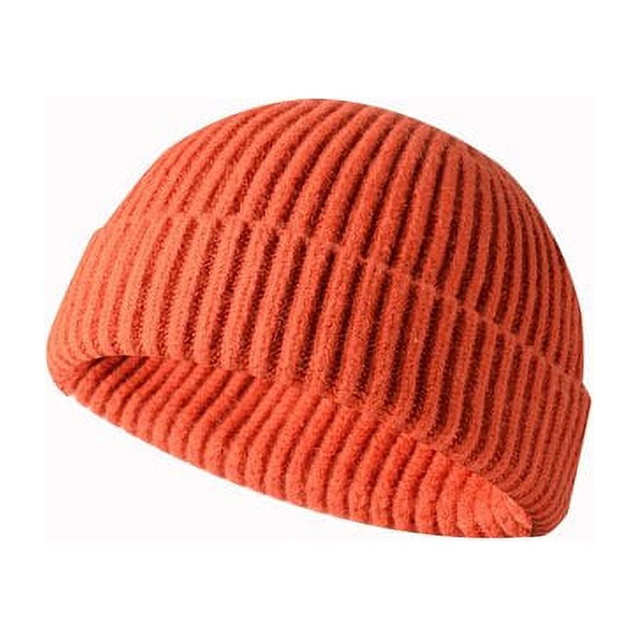 Men Fashion Knitted Hat Beanie Skullcap Sailor Cap Cuff Brimless