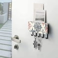 thumbnail image 5 of Geometric Snowflakes Key Holder for Wall Mail Holder Organizer with 5 Key Hooks Wall Mount Key Rack with Shelf, 5 of 6