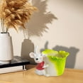 thumbnail image 2 of TIELUTT Mignon Pot de Fleurs en Résine en Forme de Lapin pour Plantes Succulentes, Intérieur, Auto-Arrosage, Rond, en Silicone, 4, 2 of 5