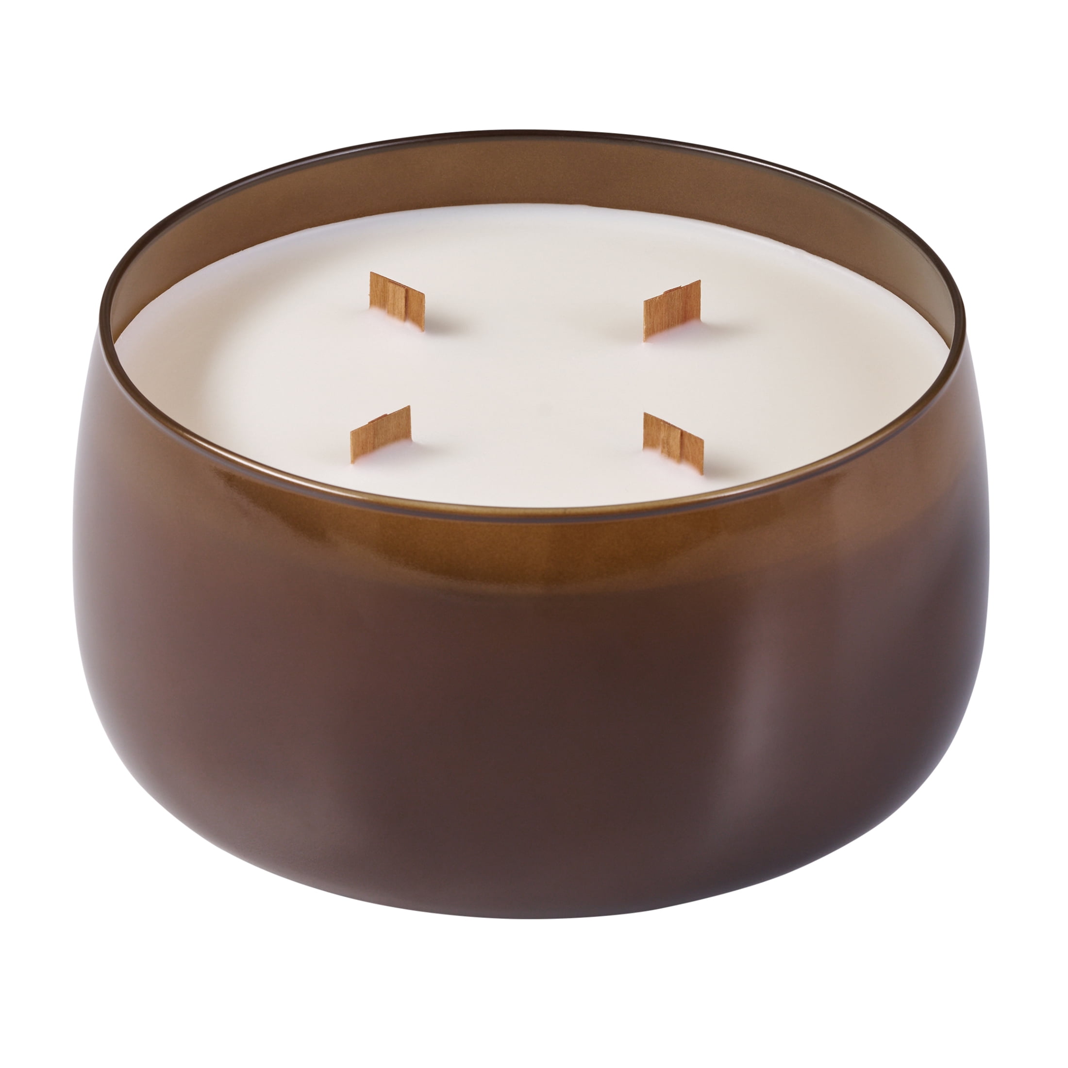 Better Homes & Gardens Intense Cashmere Teak Scented Wooden 4-Wick Glass Jar Candle 60oz.