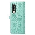 thumbnail image 4 of for Samsung Galaxy Z Fold 4 5G Case, Premium PU Leather Wallet Case [Cat & Dog & Flowers Embossed] Card Slots Kickstand Magnetic Closure Flip Case Cover for Samsung Galaxy Z Fold 4,Green, 4 of 12