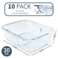 thumbnail image 2 of Contenedores de vidrio para preparación de comidas KOMUEE de 30 oz con 2 compartimentos, juego de 10, 2 of 7