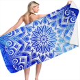 thumbnail image 1 of Toalla de Playa de Microfibra de Gran Tamaño, Extra Grande 160x80 cm, Mandala Azul Boho, Manta de Piscina de Viaje de Secado rápido para Viajes de Verano, Camping, para Mujeres, Hombres, Mamá, Papá, A, 1 of 5