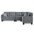 thumbnail image 4 of Topline Home Furnishings Grey Fabric Sectional, 4 of 5