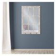 thumbnail image 3 of 24x36 Distressed White Windowpane Wall Mirror with Hooks, 3 of 5