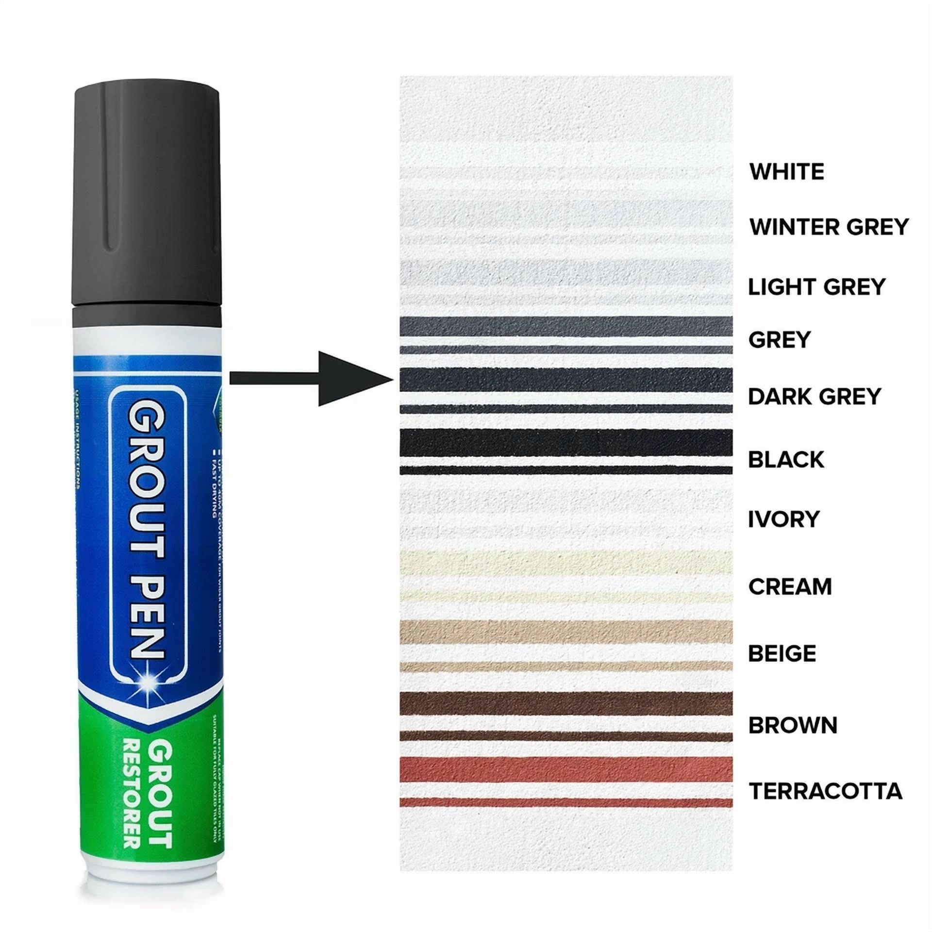 CIRCLE- Grout Pen Dark Grey Tile Paint Marker: Waterproof Tile Grout Colorant - Wide Tip