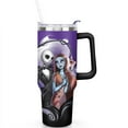 thumbnail image 2 of 40oz Halloween Nightmare Before Stainless Steel Tumbler with Lid and Straw,Spill Proof Travel Christmas Jack Skeleton Cup Double Wall Vacuum Insulated Coffee Mug with Handle Black, 2 of 7