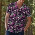 thumbnail image 6 of Colorful Tropical Marijuana Skull Hawaiian Shirt For Men Summer Aloha Mens Hawaiian Shirts Short Sleeve Button Down Shirt Men, 6 of 7