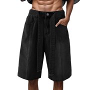 Ketyyh-chn99 Hommes Jeans Slim Fit 2024 Pantalon occasionnel Mode Pantalons occasionnels massifs de sport en vrac Pockets long noir,3XL