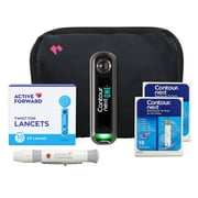 Active Forward Contour next ONE Diabetes Testing Kit, Contour next ONE Bluetooth Meter, 20 Contour next Blood Glucose Test Strips, 50 Lancets, Lancing Device, LogBook, User Manual & Carry Case
